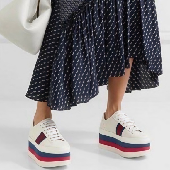 White Gucci women platform sneakers 37.5 Italian (7.5 US) - Picture 3 of 15